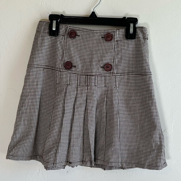 NWT Ivy & Moon Girl’s Brown Houndstooth Pleated Schoolgirl Skirt Sz 8 - Picture 1 of 8
